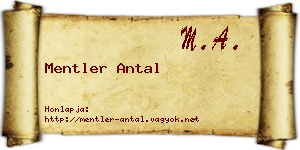 Mentler Antal névjegykártya